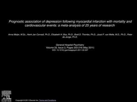 Prognostic association of depression following myocardial infarction with mortality and cardiovascular events: a meta-analysis of 25 years of research 