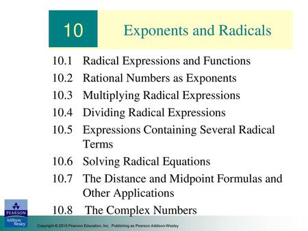 Exponents and Radicals