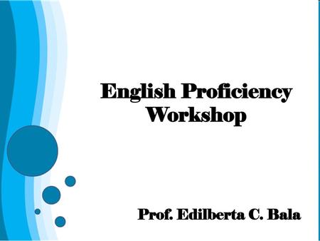 English Proficiency Workshop