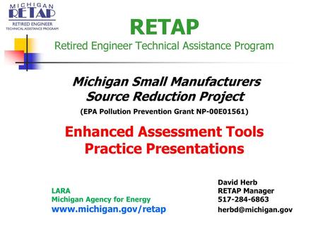 RETAP Retired Engineer Technical Assistance Program