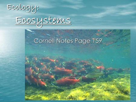 Ecology: 			Ecosystems Cornell Notes Page 159.