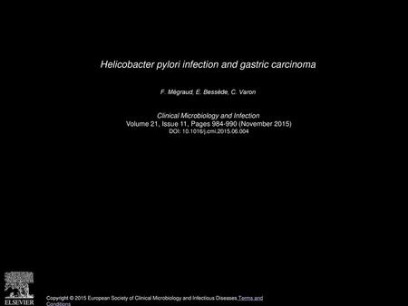 Helicobacter pylori infection and gastric carcinoma