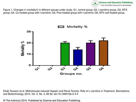 Figure 1. Changes in mortality% in different groups under study