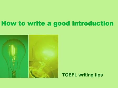 How to write a good introduction