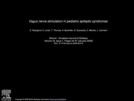 Vagus nerve stimulation in pediatric epileptic syndromes
