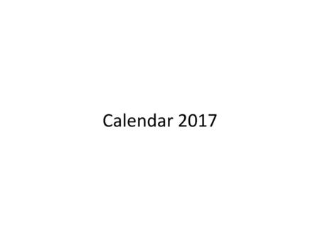 Calendar 2017.