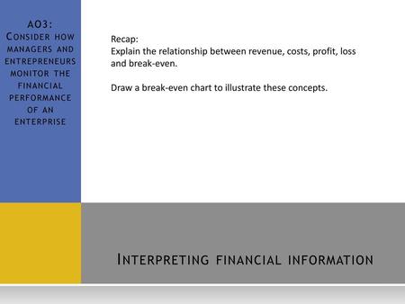 Interpreting financial information
