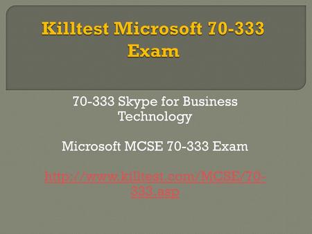 Killtest Microsoft Exam