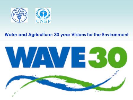 Water and Agriculture: 30 year Visions for the Environment