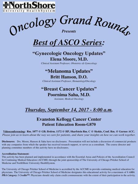 Best of ASCO Series: Oncology Grand Rounds