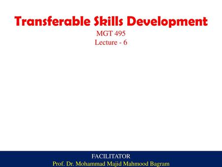 Transferable Skills Development