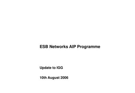 ESB Networks AIP Programme