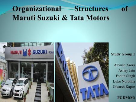 Organizational Structures of Maruti Suzuki & Tata Motors