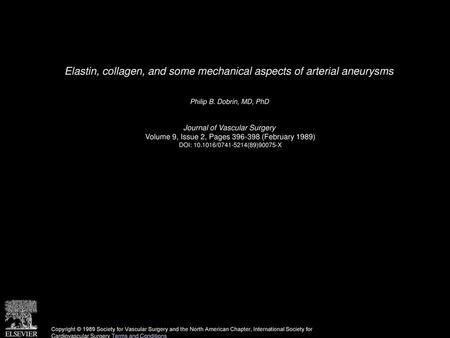 Elastin, collagen, and some mechanical aspects of arterial aneurysms