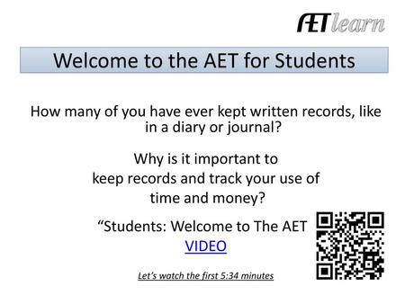 Welcome to the AET for Students