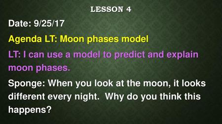 Agenda LT: Moon phases model