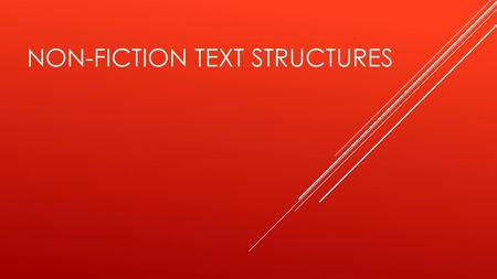 Non-fiction text structures