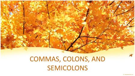 COMMAS, COLONS, AND SEMICOLONS