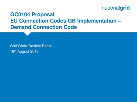 Grid Code Review Panel 16th August 2017