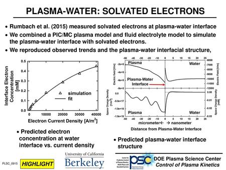 PLASMA-WATER: SOLVATED ELECTRONS