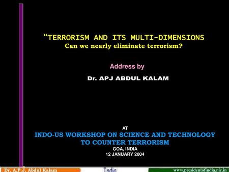 “TERRORISM AND ITS MULTI-DIMENSIONS