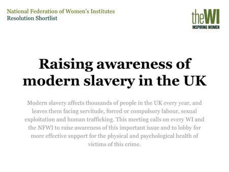 Raising awareness of modern slavery in the UK