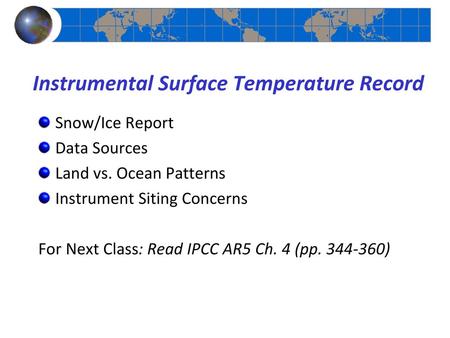 Instrumental Surface Temperature Record
