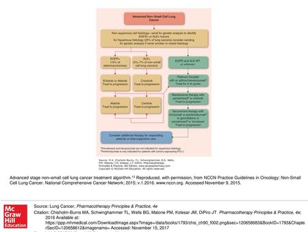 Advanced stage non–small cell lung cancer treatment algorithm