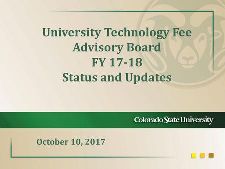 University Technology Fee Advisory Board FY Status and Updates