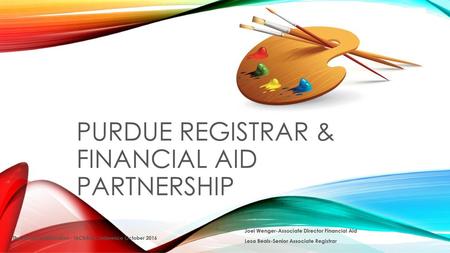 Purdue registrar & Financial aid partnership