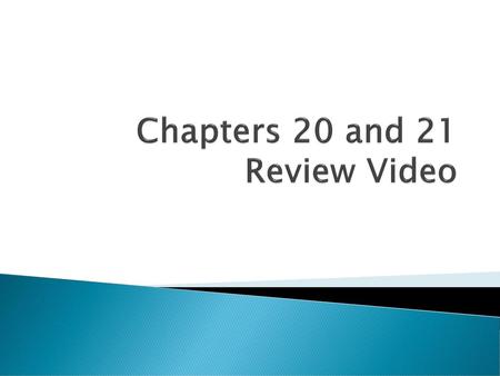 Chapters 20 and 21 Review Video