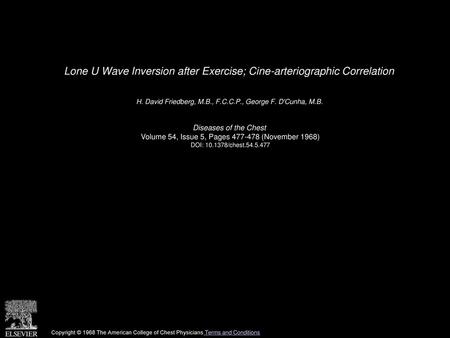 Lone U Wave Inversion after Exercise; Cine-arteriographic Correlation