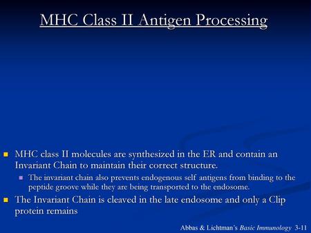 MHC Class II Antigen Processing