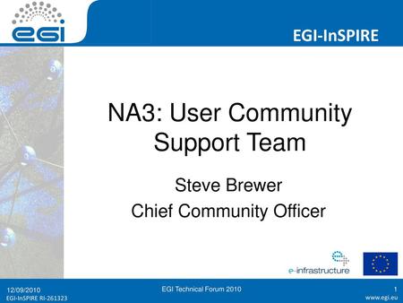 NA3: User Community Support Team