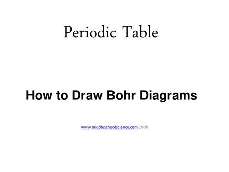 Www.middleschoolscience.com 2008 Periodic Table How to Draw Bohr Diagrams www.middleschoolscience.com 2008.