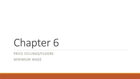 Price Ceilings/Floors Minimum Wage
