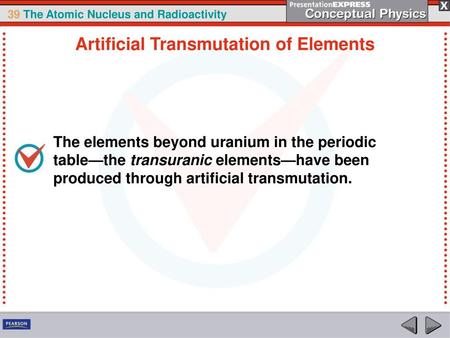Artificial Transmutation of Elements