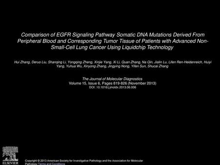 Comparison of EGFR Signaling Pathway Somatic DNA Mutations Derived From Peripheral Blood and Corresponding Tumor Tissue of Patients with Advanced Non-