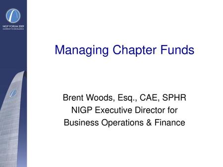 Managing Chapter Funds