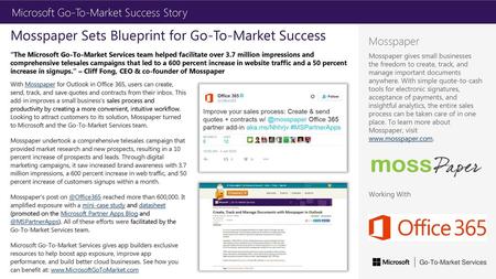 Mosspaper Sets Blueprint for Go-To-Market Success