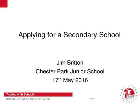 Applying for a Secondary School