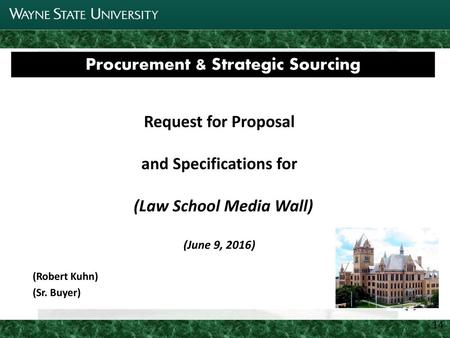 Procurement & Strategic Sourcing (Law School Media Wall)