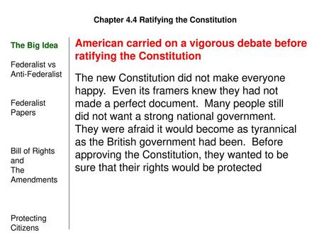 Chapter 4.4 Ratifying the Constitution