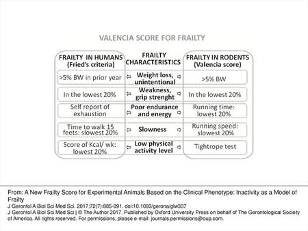 Figure 1. Frailty components in mice vs humans.