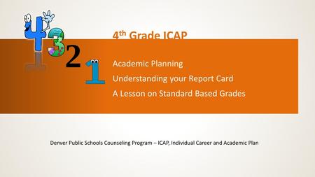 4th Grade ICAP Academic Planning Understanding your Report Card