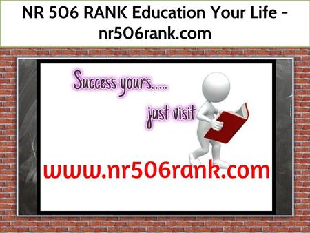 NR 506 RANK Education Your Life / nr506rank.com