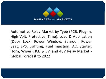 Automotive Relay Market by Type (PCB, Plug-In, High Volt, Protective, Time), Load & Application (Door Lock, Power Window, Sunroof,