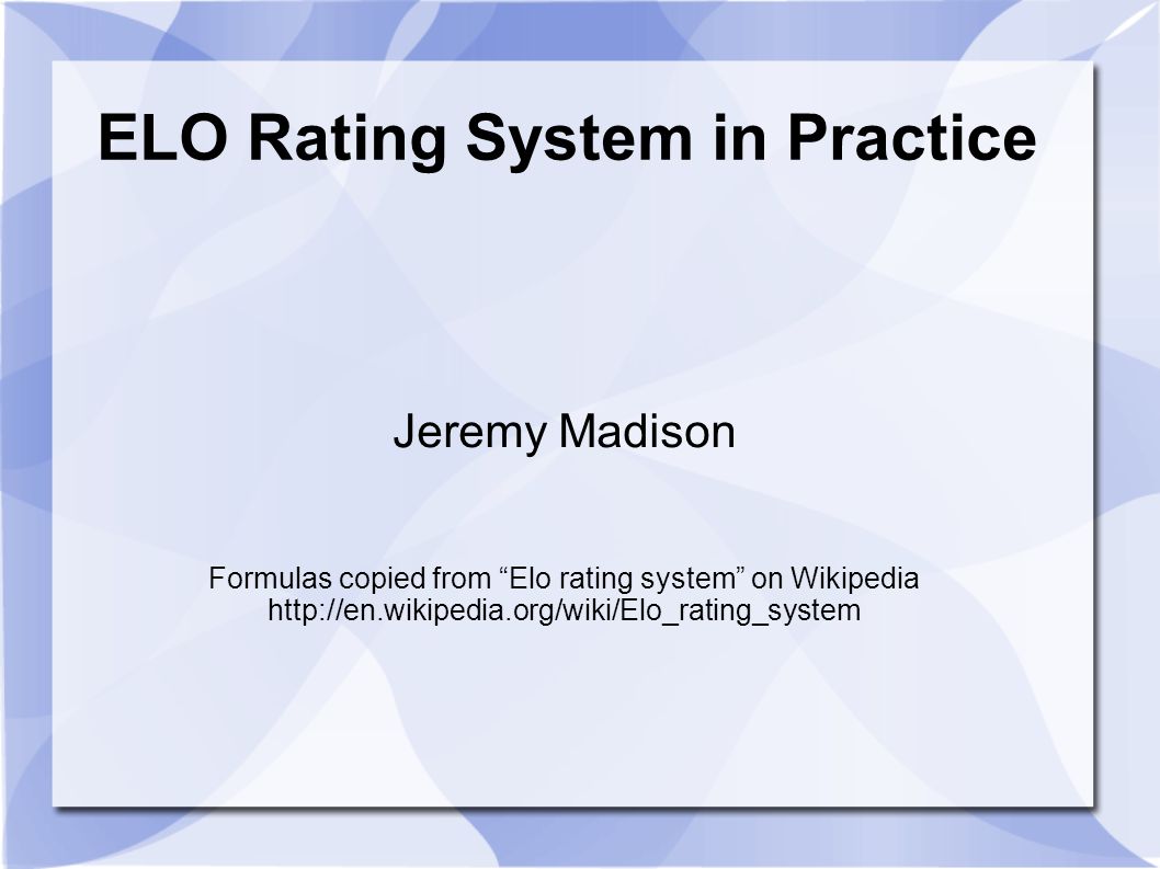 Understanding the ELO rating system: A practical example using