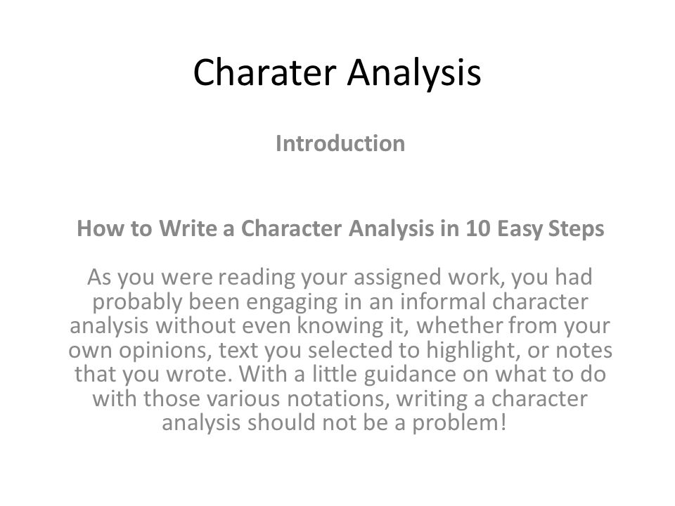 writing a character study