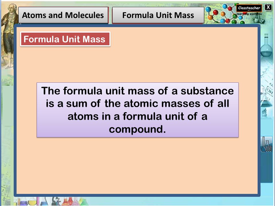 Of a unit compound formula